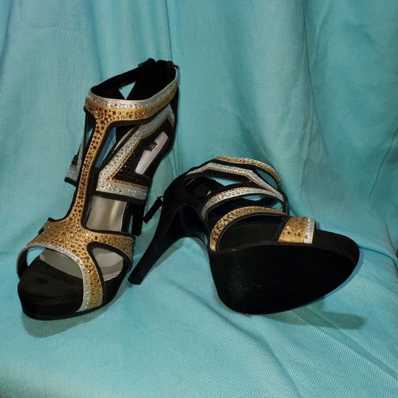 NYLA Gladiator Stiletto Heels Strappy Sandals - Picture 4 of 5